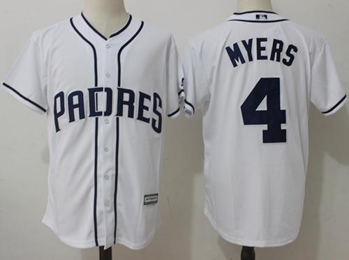 Padres #4 Wil Myers White New Cool Base Stitched MLB Jersey
